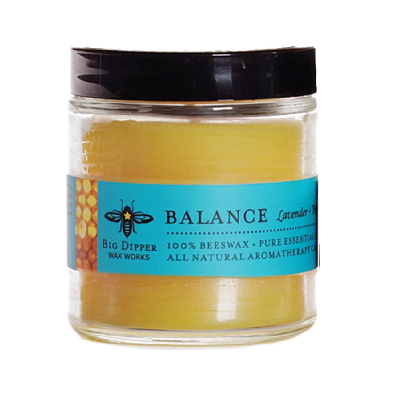 Apothecary Glass Candle – Pure Beeswax Aromatherapy – 3.2oz: Harmony (Pure Lavender)