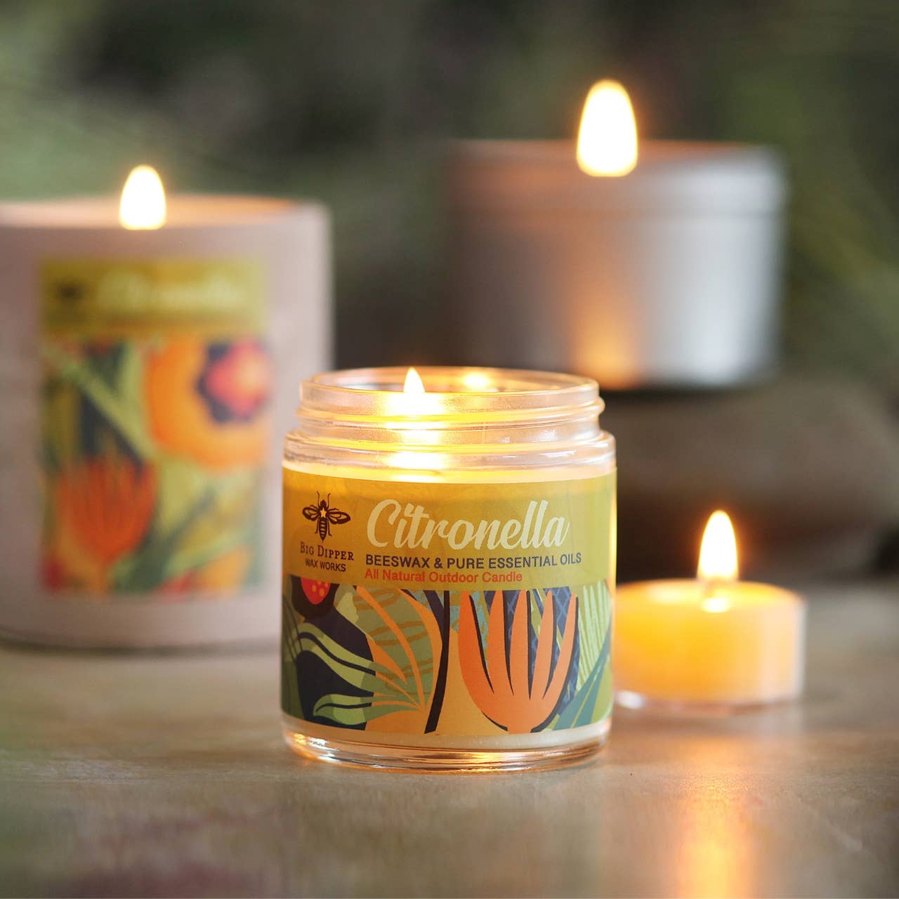 Citronella Candle – Beeswax Blend – Apothecary Glass – 3.2oz