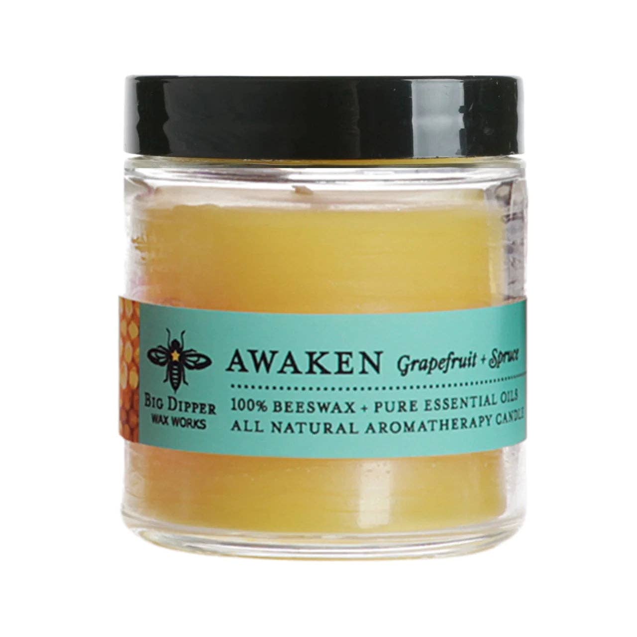 Apothecary Glass Candle – Pure Beeswax Aromatherapy – 3.2oz: Love (Geranium + Ylang Ylang)