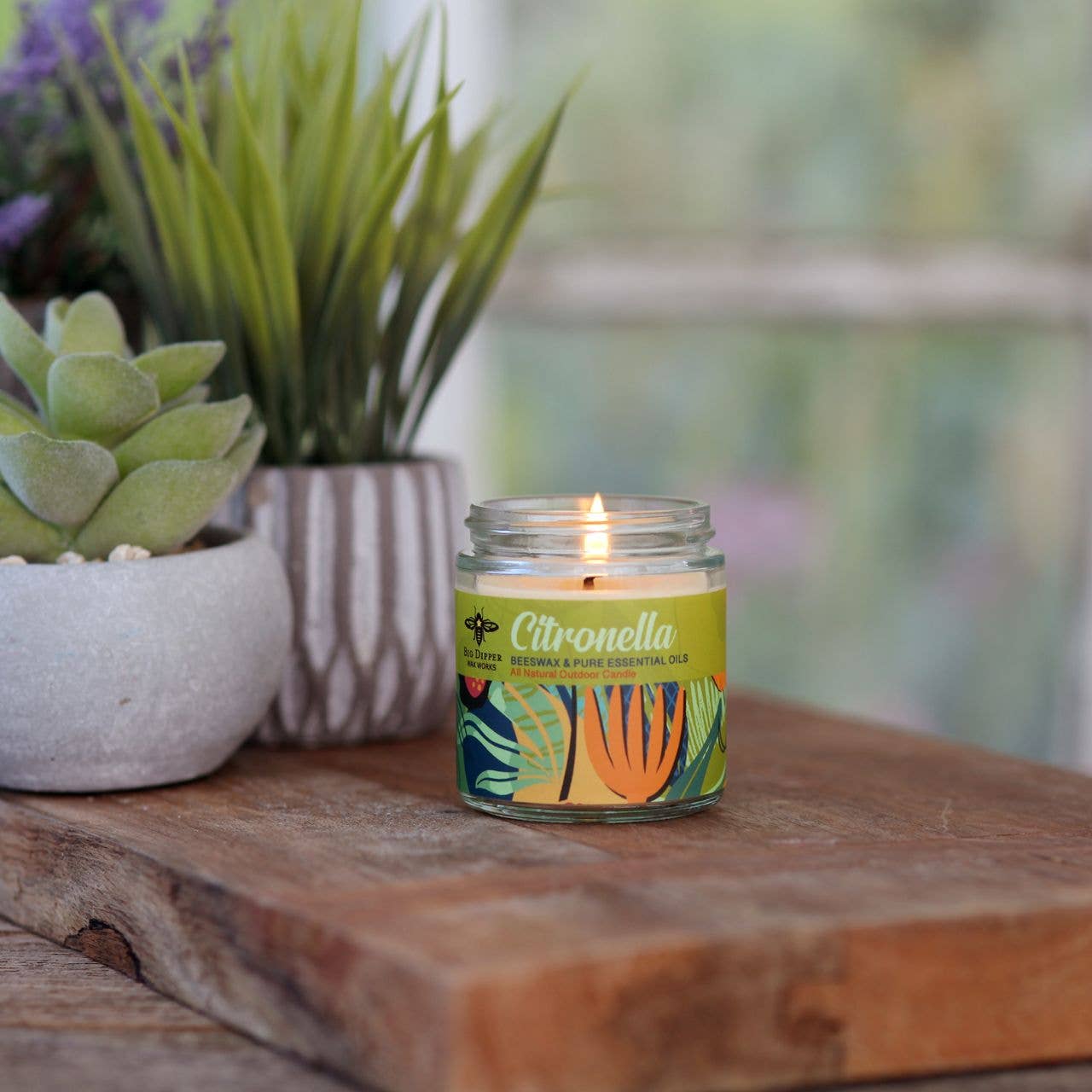Citronella Candle – Beeswax Blend – Apothecary Glass – 3.2oz