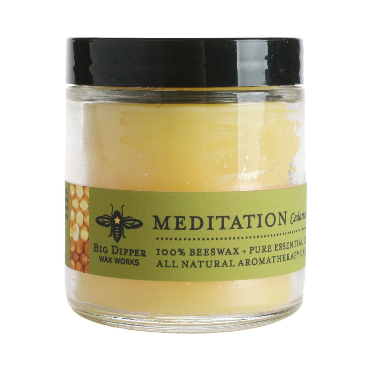 Apothecary Glass Candle – Pure Beeswax Aromatherapy – 3.2oz: Balance (Lavender + Peppermint)