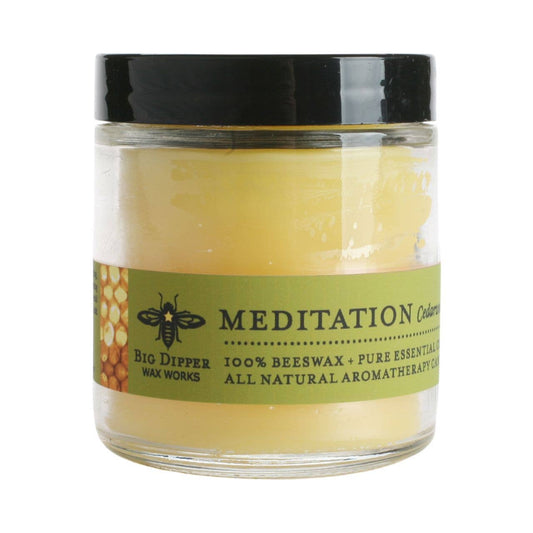 Apothecary Glass Candle – Pure Beeswax Aromatherapy – 3.2oz: Meditation (Cedarwood + Balsam)