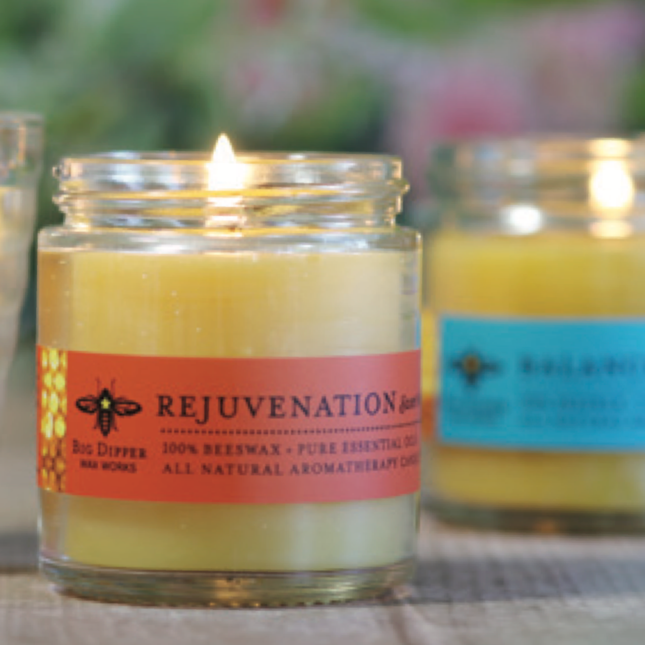 Apothecary Glass Candle – Pure Beeswax Aromatherapy – 3.2oz: Harmony (Pure Lavender)