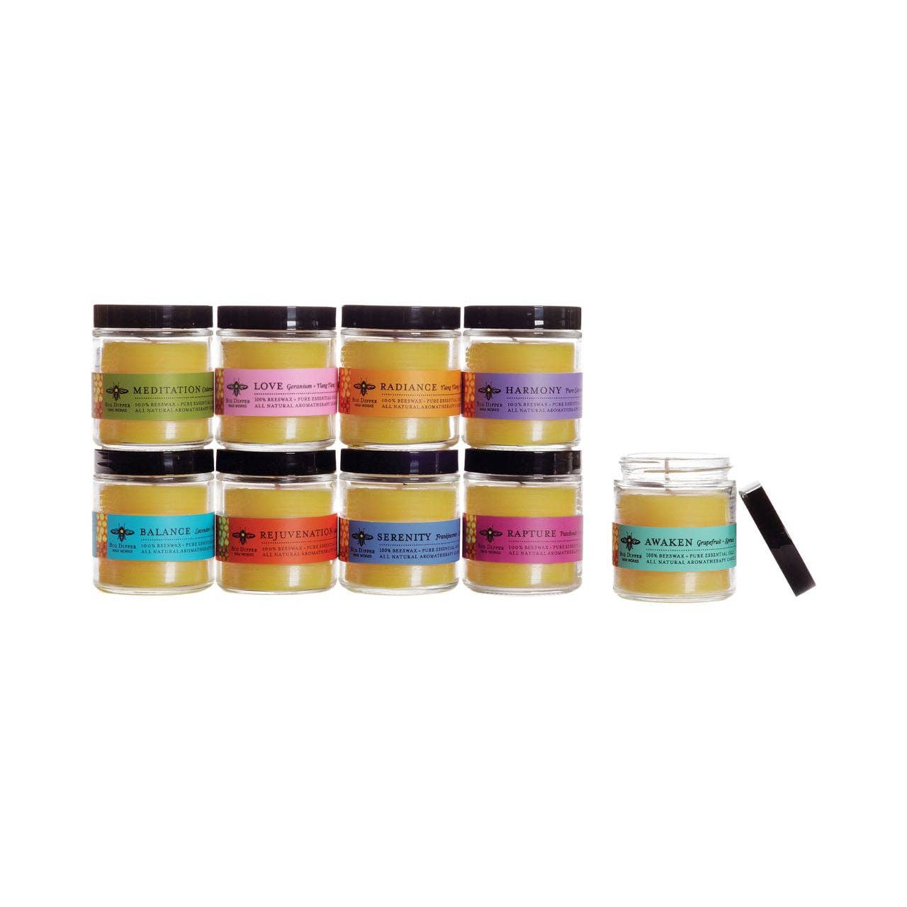 Apothecary Glass Candle – Pure Beeswax Aromatherapy – 3.2oz: Balance (Lavender + Peppermint)