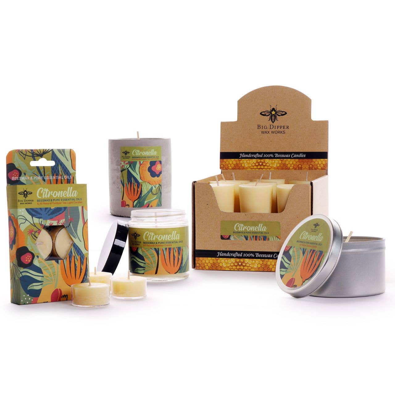 Citronella Candle – Beeswax Blend – Apothecary Glass – 3.2oz