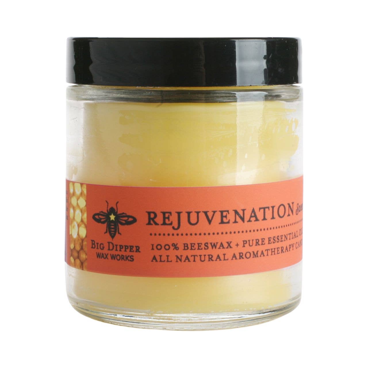 Apothecary Glass Candle – Pure Beeswax Aromatherapy – 3.2oz: Radiance (Tangerine + Ylang Ylang)