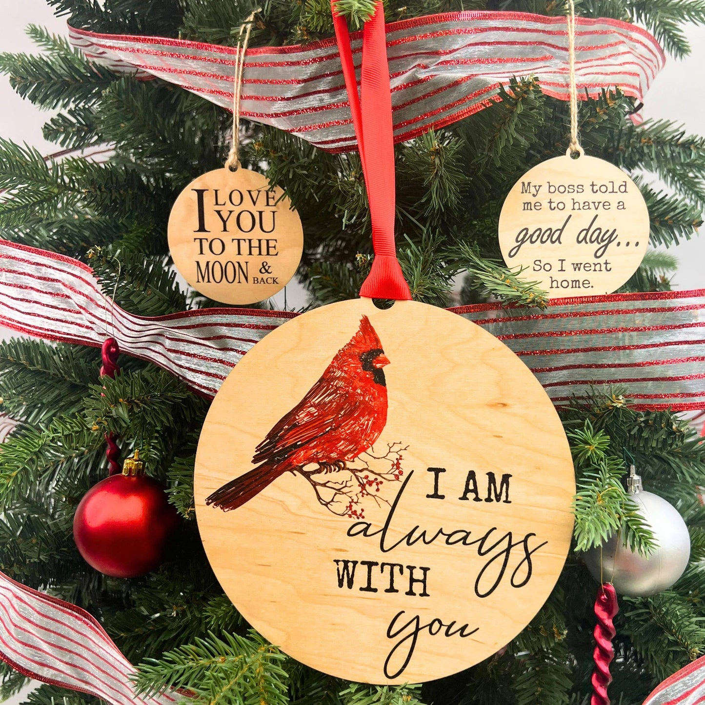 Always With You Cardinal Christmas Ornament Wreath Ornaments